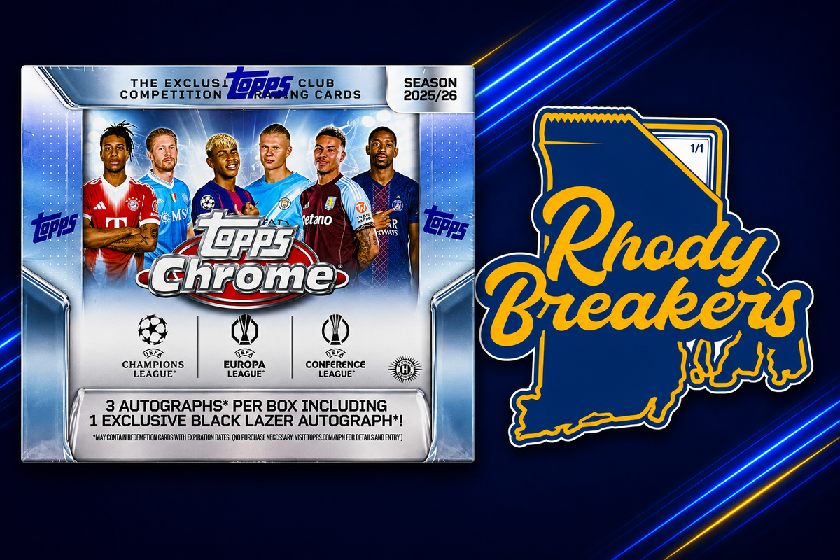 25/26 Topps UEFA CC Chrome Soccer Jumbo 4-box PYT #1 – RhodyBreakers