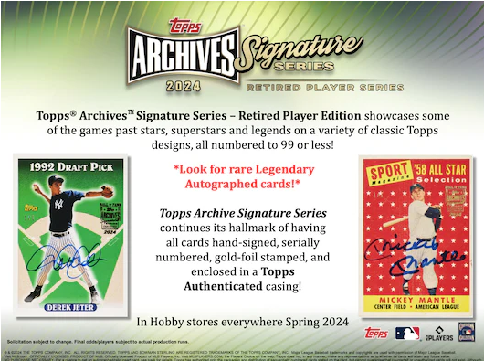 2024 Topps Archives Signature Series Retired Player Case RT #1