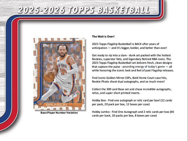 25/26 Topps Basketball Jumbo 8-Box Case PYT #1
